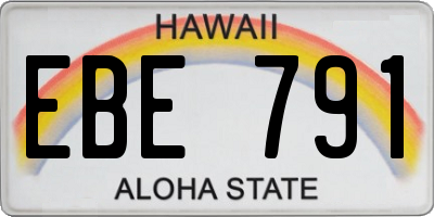 HI license plate EBE791