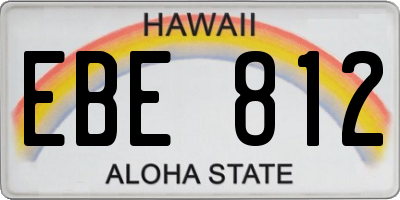 HI license plate EBE812