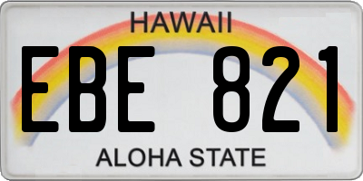 HI license plate EBE821