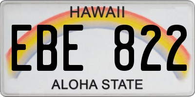 HI license plate EBE822