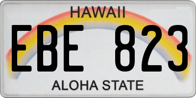 HI license plate EBE823