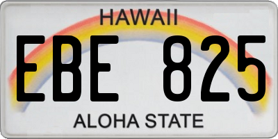 HI license plate EBE825