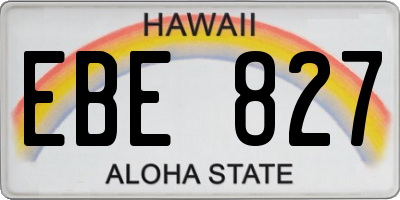 HI license plate EBE827