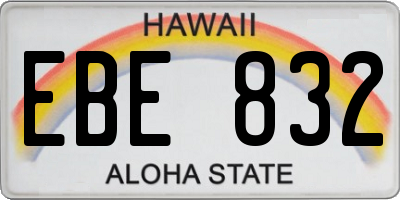 HI license plate EBE832
