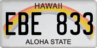 HI license plate EBE833