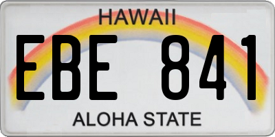 HI license plate EBE841