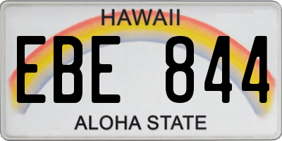 HI license plate EBE844