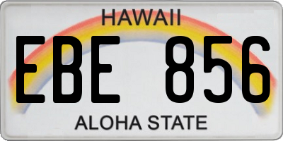HI license plate EBE856