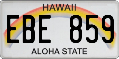 HI license plate EBE859