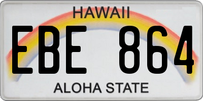 HI license plate EBE864