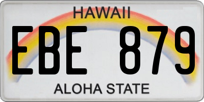 HI license plate EBE879