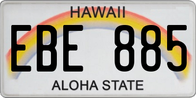 HI license plate EBE885