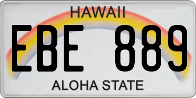 HI license plate EBE889