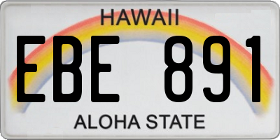 HI license plate EBE891