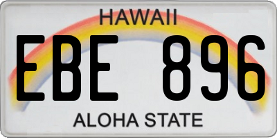 HI license plate EBE896