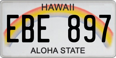 HI license plate EBE897