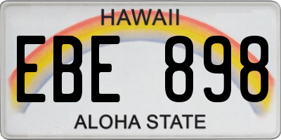 HI license plate EBE898