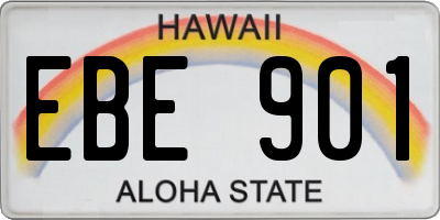HI license plate EBE901