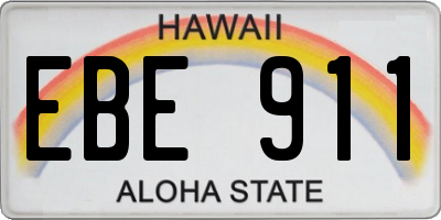HI license plate EBE911