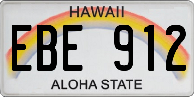 HI license plate EBE912