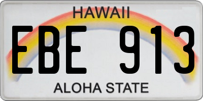 HI license plate EBE913