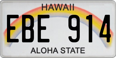 HI license plate EBE914