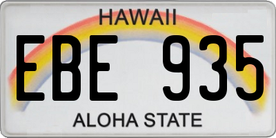 HI license plate EBE935