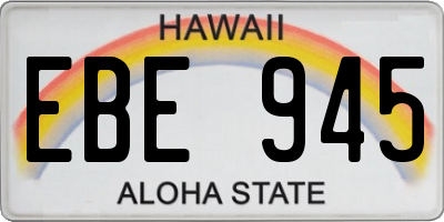 HI license plate EBE945