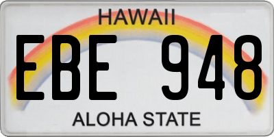 HI license plate EBE948