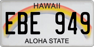 HI license plate EBE949