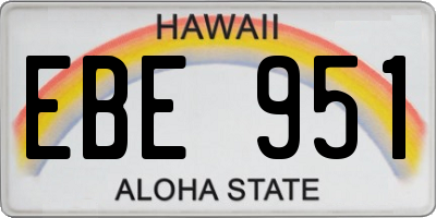 HI license plate EBE951