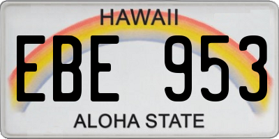 HI license plate EBE953
