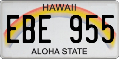 HI license plate EBE955
