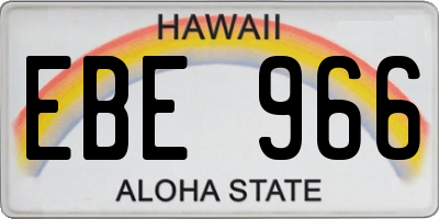 HI license plate EBE966