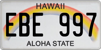HI license plate EBE997