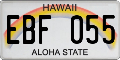 HI license plate EBF055