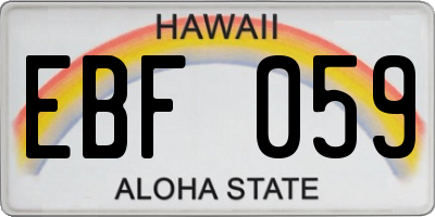 HI license plate EBF059