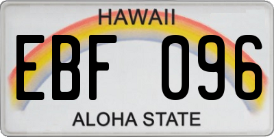 HI license plate EBF096