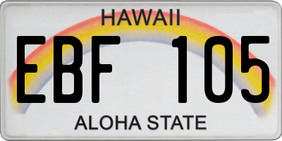 HI license plate EBF105