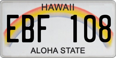 HI license plate EBF108