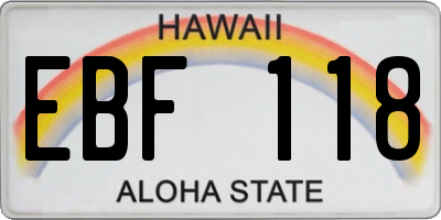 HI license plate EBF118