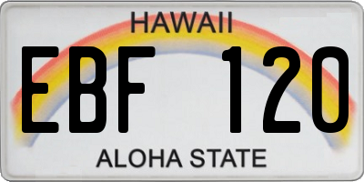 HI license plate EBF120