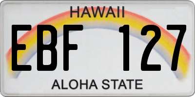 HI license plate EBF127