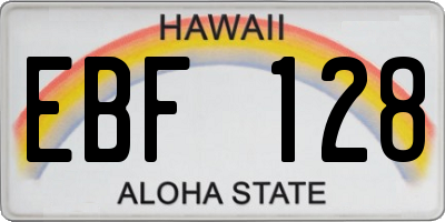 HI license plate EBF128