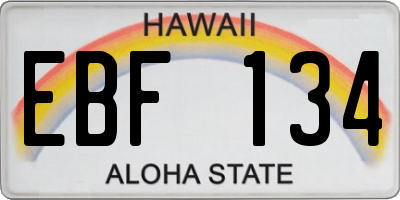 HI license plate EBF134