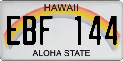 HI license plate EBF144