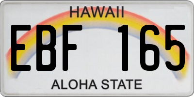 HI license plate EBF165