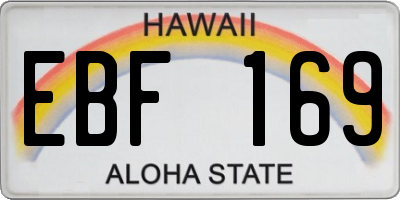 HI license plate EBF169