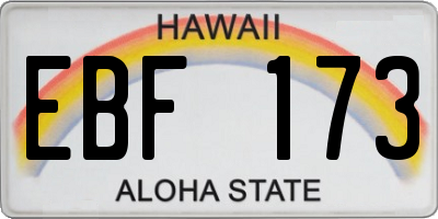 HI license plate EBF173