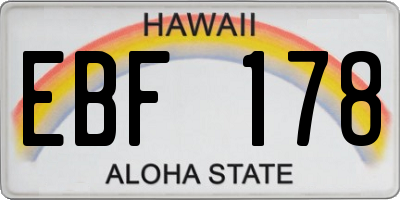 HI license plate EBF178